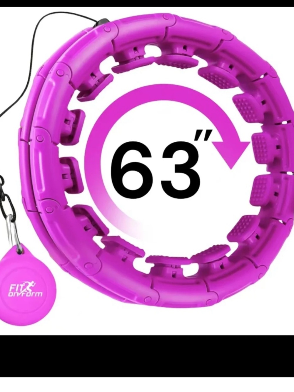 Fit on Form weighted hula hoop designed for waist slimming and core
